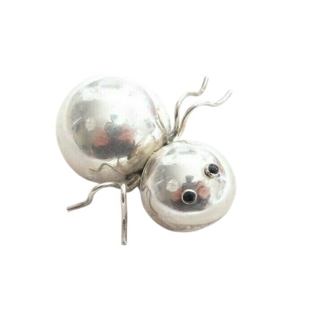 Vintage‎ Signed TG-134 Sterling Silver SPIDER Pin TAXCO Insect Brooch 925